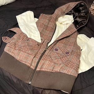 Nori plaid hooded vest